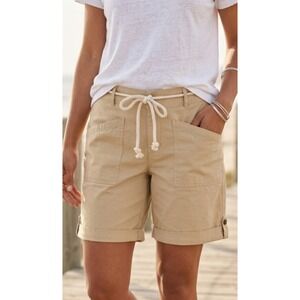 Island Collection Stella Parker Womens Cement Khaki Shorts Size 16P NWT